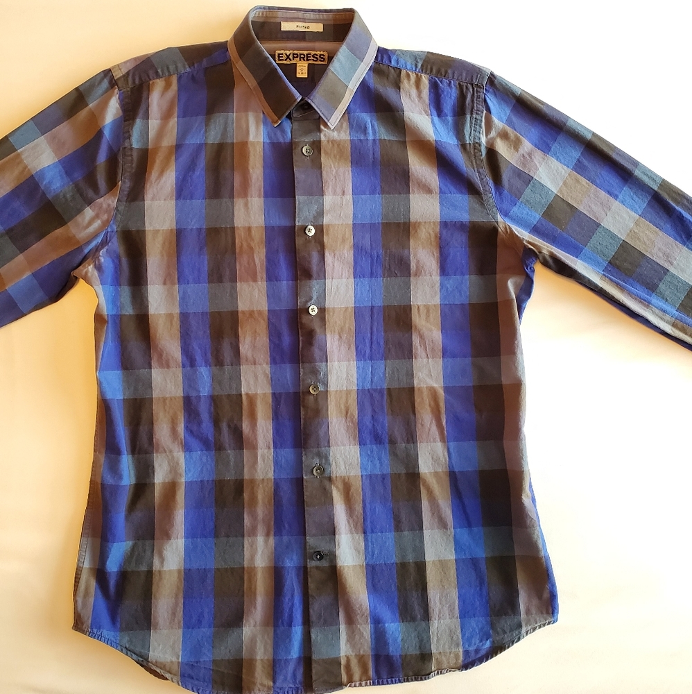 Express Mens Fitted Casual Button Up Shirt Size M